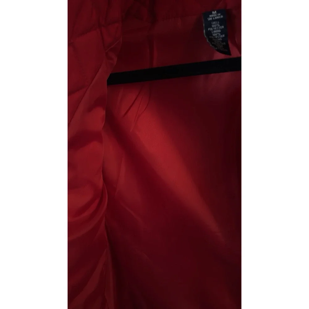 Ralph Lauren Chaps‎ Jacket Red Quilted Polyester Lined Long Sleeve Buttons M EUC